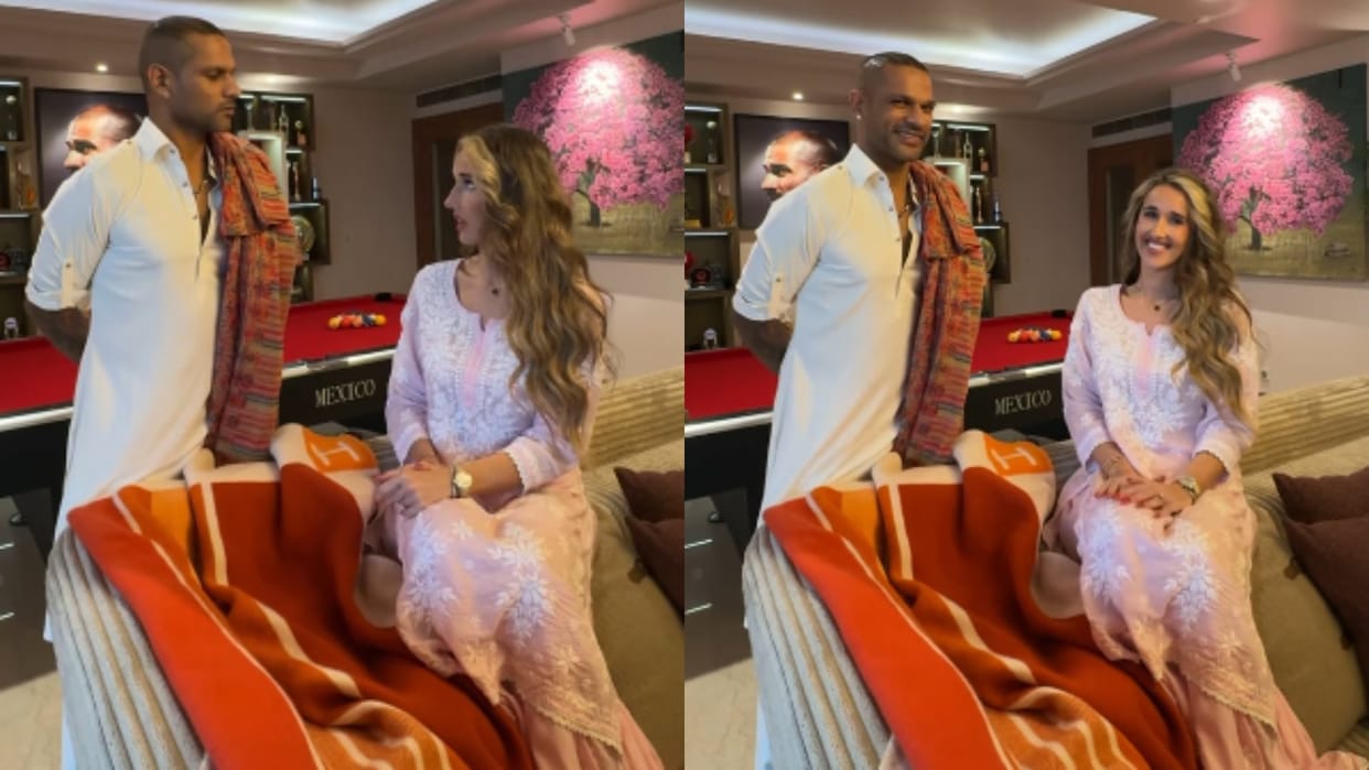 Shikhar Dhawan having fun with rumored girlfriend Sophie Shine shared a funny video