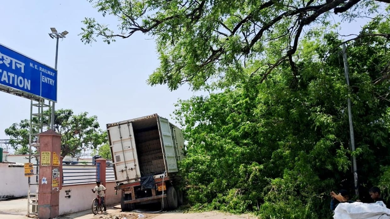 man died after a Pakkad tree fell on him during a storm and rain budaun
