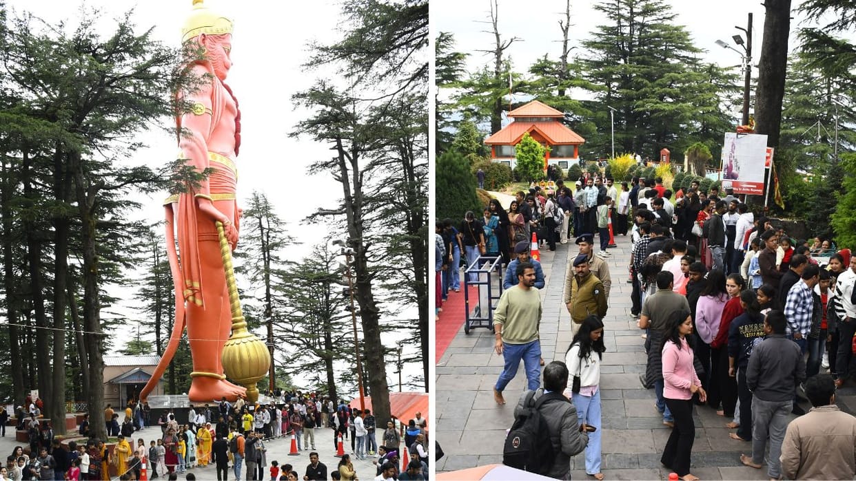 Twenty thousand people paid obeisance in Jakhu on the occasion of Hanuman birth anniversary.