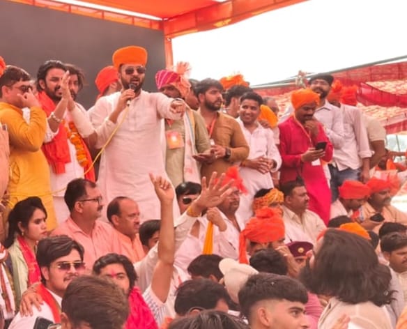 Karani Sena president Okendra Rana made a big announcement about samajwadi party in rakt swabhiman sammelan