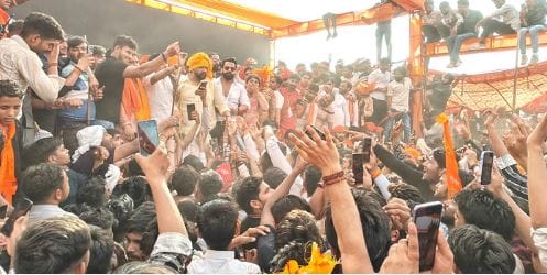 Karani Sena president Okendra Rana made a big announcement about samajwadi party in rakt swabhiman sammelan