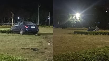 मटका चौक के ऊपर कार।