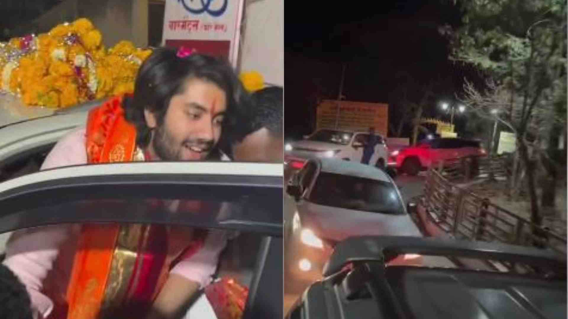 विधायक पुत्र रुद्राक्ष शुक्ला और गाड़ियों का काफिला।