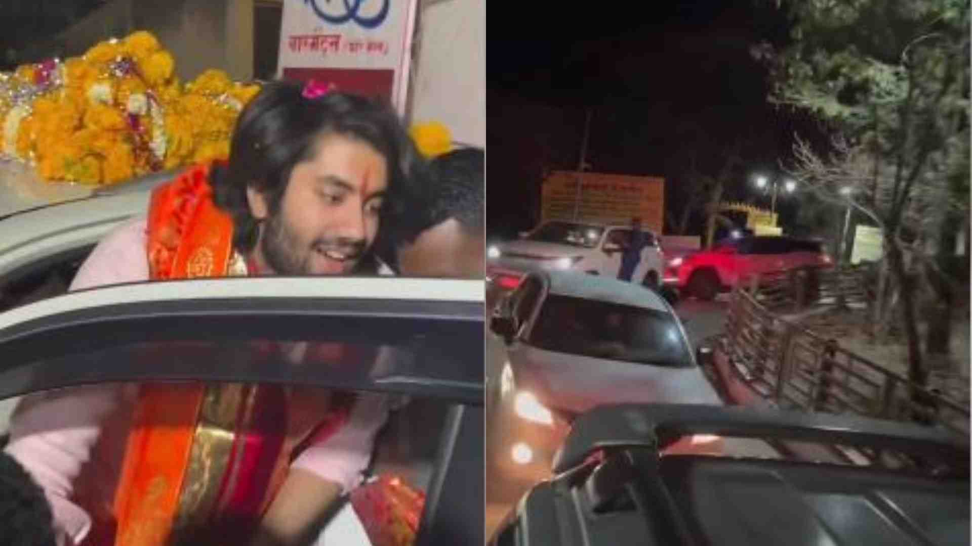विधायक पुत्र रुद्राक्ष शुक्ला और गाड़ियों का काफिला।