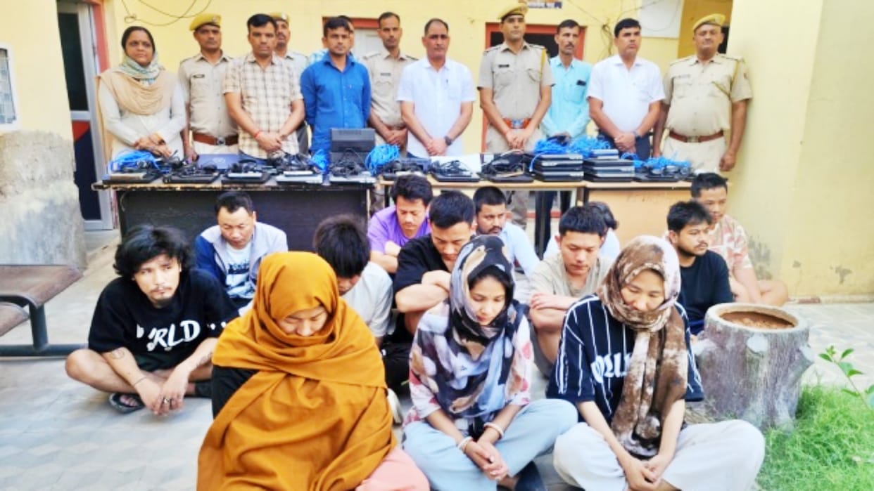 Jhunjhunu: 13 international cyber criminals including 3 women arrested laptops-mobiles electronic goods seized