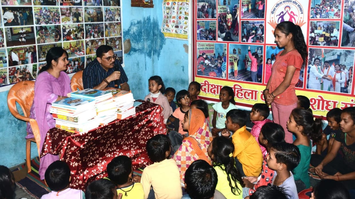 Varanasi News Children celebrated birth anniversary Bhimrao Ambedkar