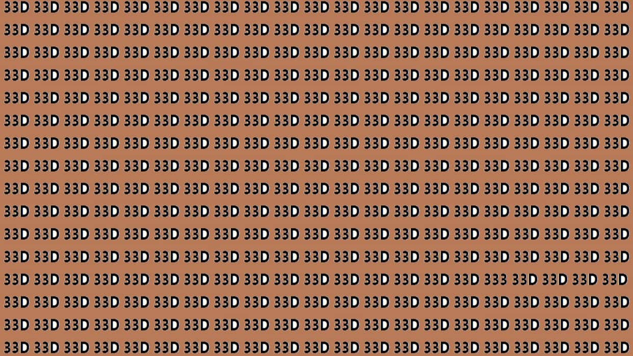 Optical Illusion IQ Test Brain Test Can You Spot 333 in 18 Seconds