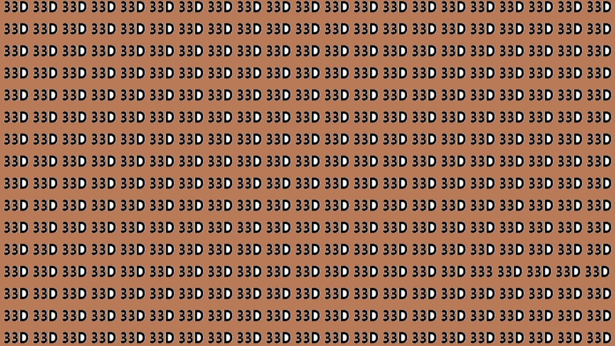 Optical Illusion IQ Test Brain Test Can You Spot 333 in 18 Seconds