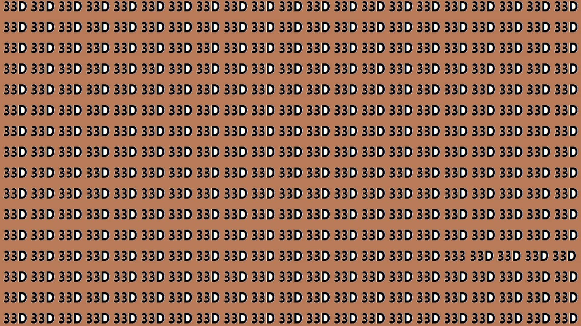 Optical Illusion IQ Test Brain Test Can You Spot 333 in 18 Seconds