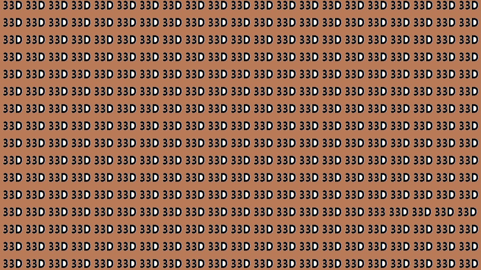 Optical Illusion IQ Test Brain Test Can You Spot 333 in 18 Seconds
