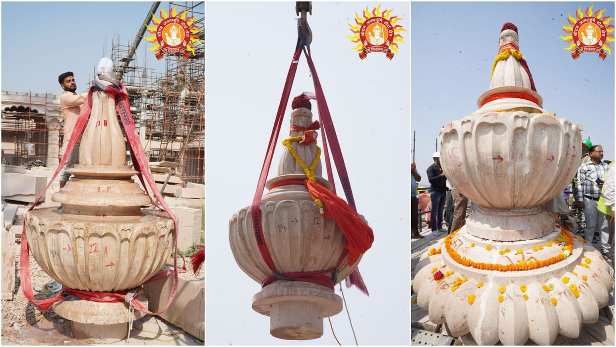 Kalash Sthapana in the sanctum sanctorum of Ram Mandir other deities will be installed in 6 walls