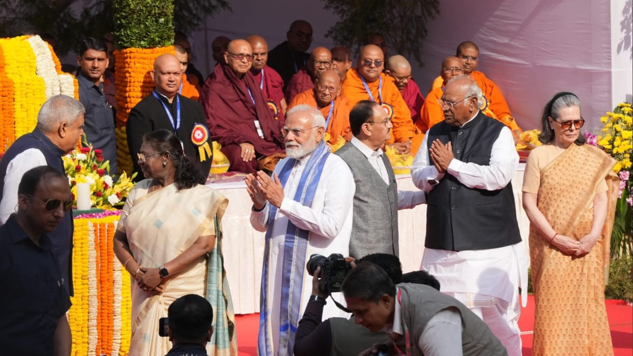 President Murmu Vice President Dhankhar PM Modi pay floral tributes to Ambedkar on birth anniversary