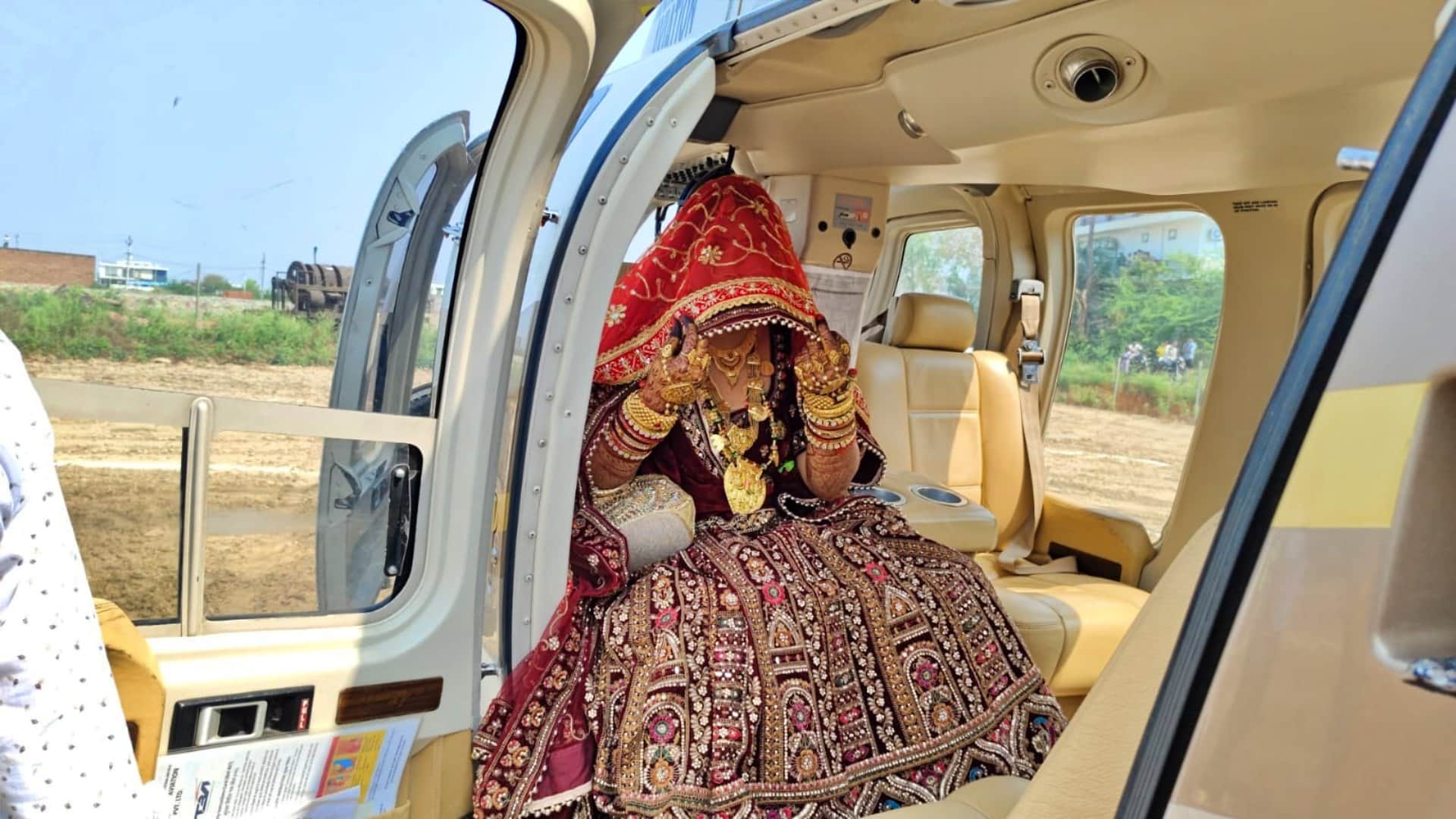 Bharatpur: Bride's unique farewell by helicopter, groom sets out to fulfill his grandfather-father's dream