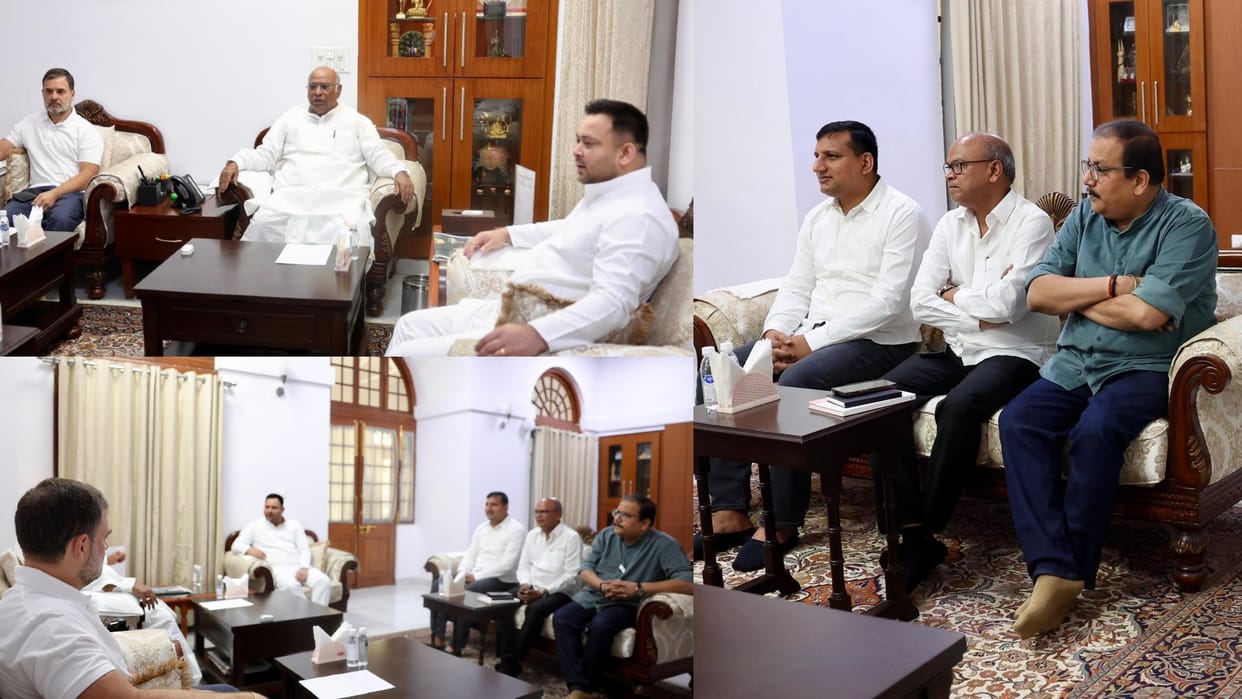Bihar News : Tejashwi Yadav after meeting with rahul gandhi congress party kharge on bihar election 2025