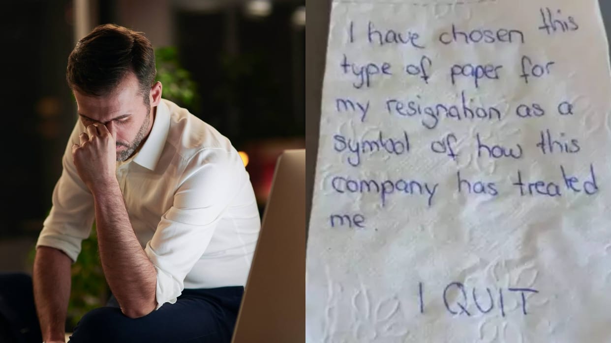 Viral News Office employee wrote resignation on toilet paper people were heartbroken said this is a bold step
