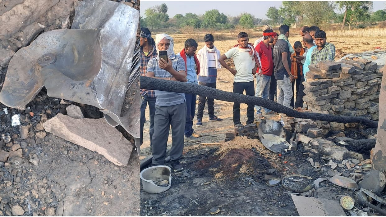 Cylinder blast blew off the roof of the hut causing chaos one dead