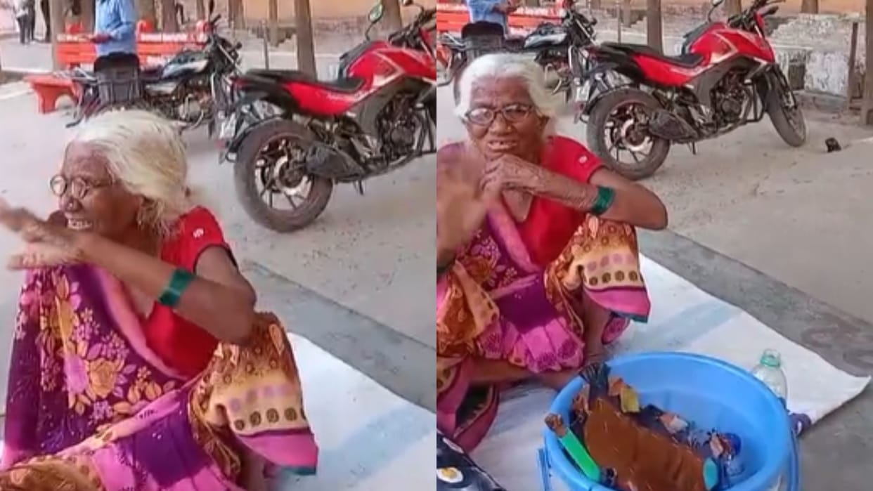 Sons threw their old mother out of the house old woman is forced to live in a temple