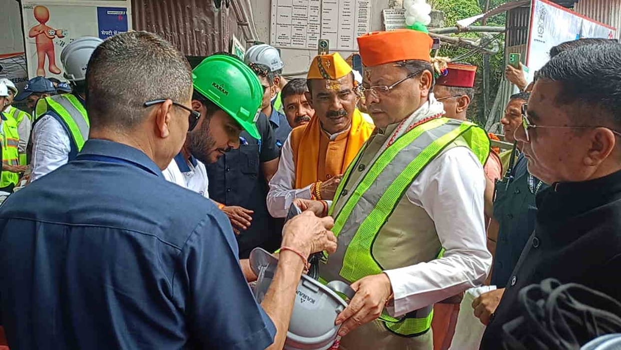Silkyara-Polgaon tunnel under construction on Yamunotri Highway crossed today CM Dhami Uttarakhand News
