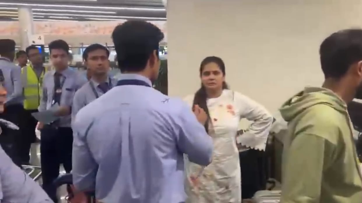 Angry passengers who did not receive their luggage on time created a storm at the Lucknow airport.