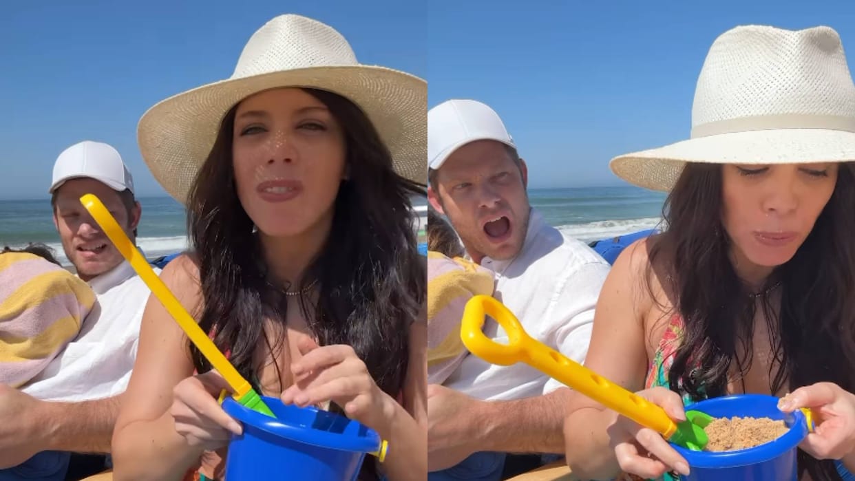 The woman started eating a bucket full of sand in front of her husband Video goes viral In Hindi