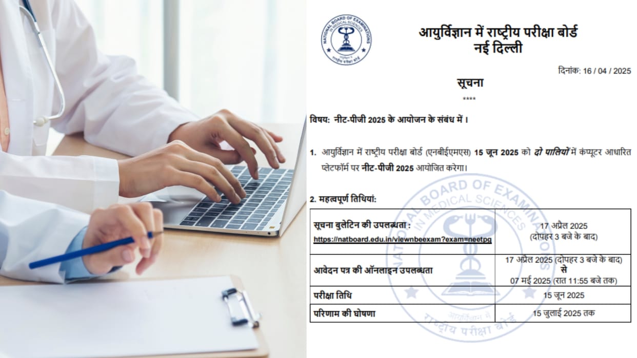 NEET PG 2025 Notification out at natboard.edu.in; Registration starts from 17 April, Exam on 15 June