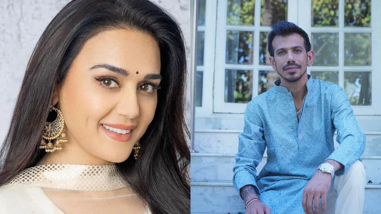 Preity zinta hugs yuzvendra chahal in kkr vs pbks ipl match and congratulates him video viral