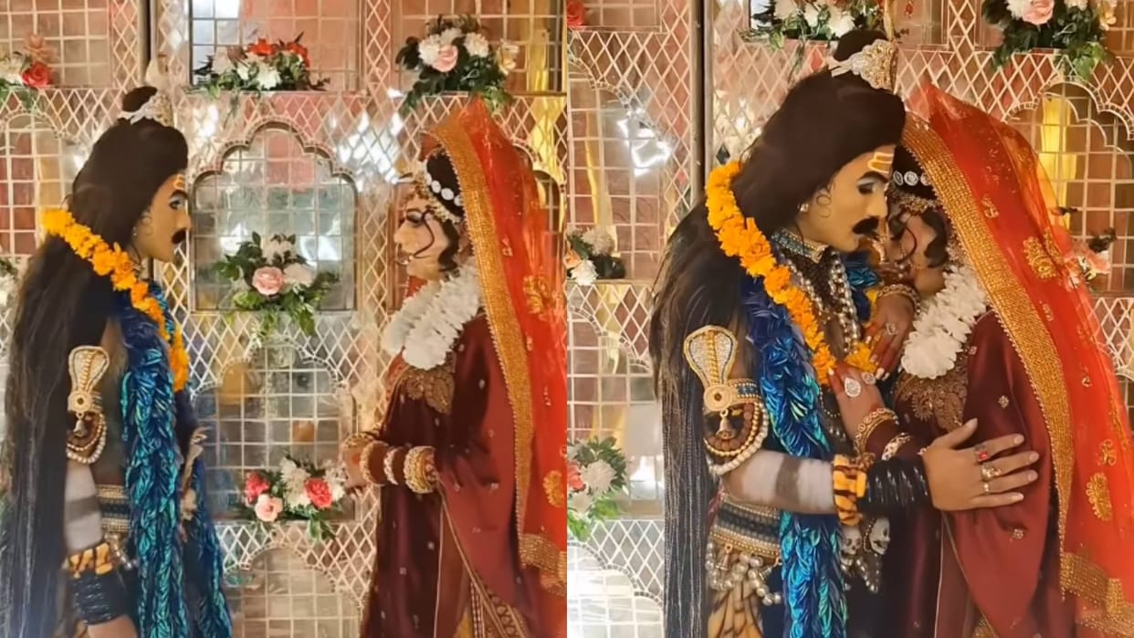 Shiva Parvati became bride and groom in their own wedding video goes viral on Internet see netizens reaction