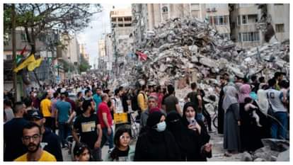 गाजा में बड़े पैमाने पर विस्थापन हुआ