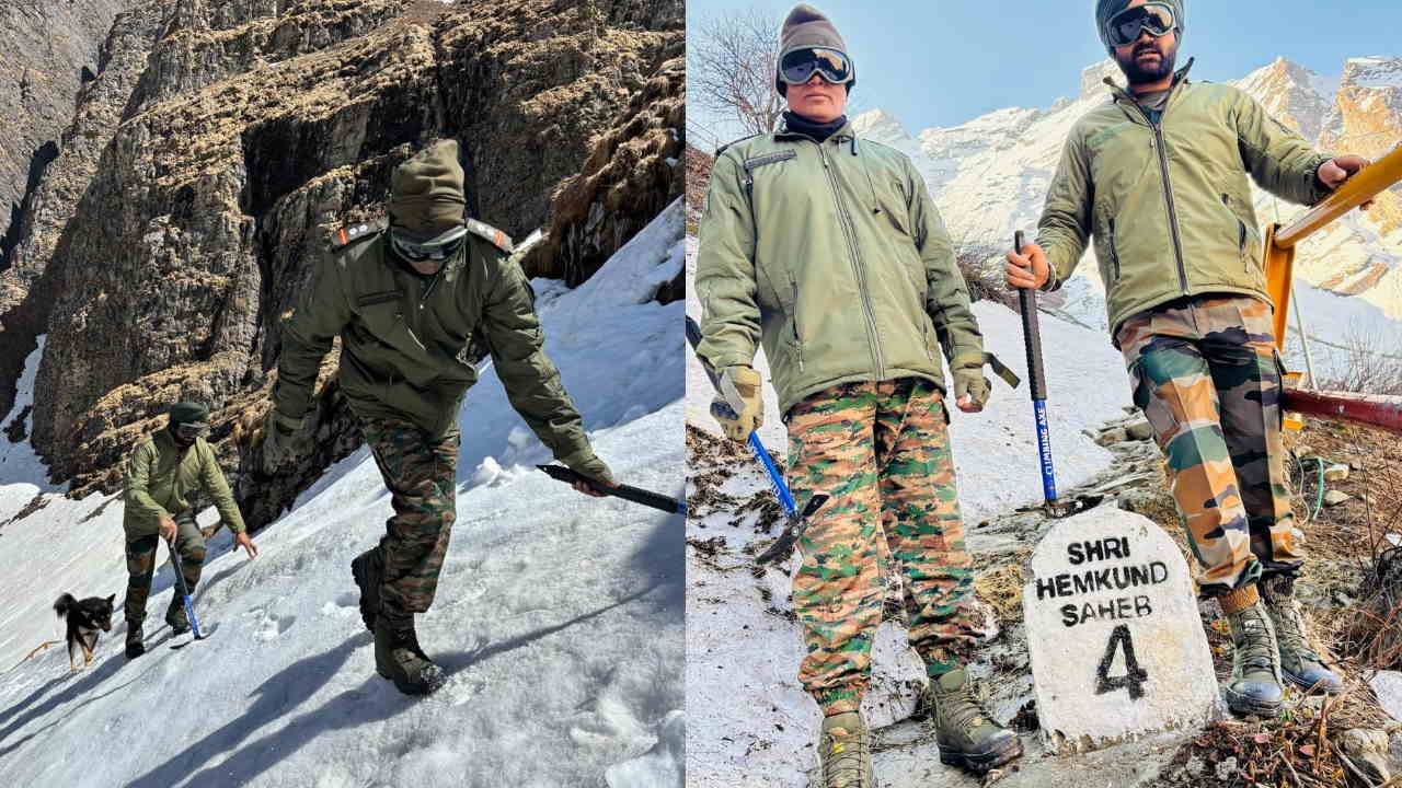 Hemkund Sahib Yatra 2025 Now 25 army personnel removing snow 20 feet High Iceberg Photos