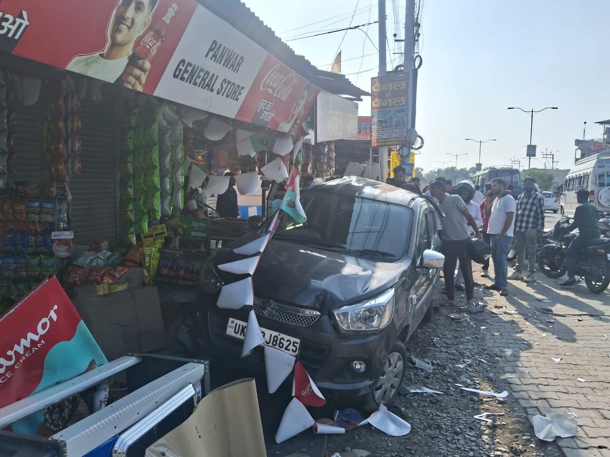 Dehradun Accident car driver hitting Another Car car old lady died after being hit in Jolly Grant