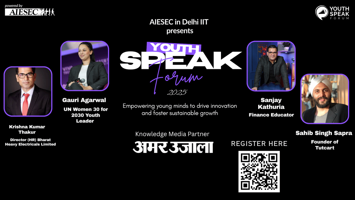 AIESEC's Youth Speak Forum at IIT Delhi on 20 April; Amar Ujala is the knowledge partner