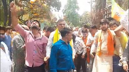 National Herald BJPs protest in Chhattisgarhsloganeering against Sonia Rahul Gandhi,