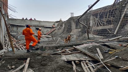lenter of an under-construction factory collapsed in Roop Nagar Industrial Area of Loni