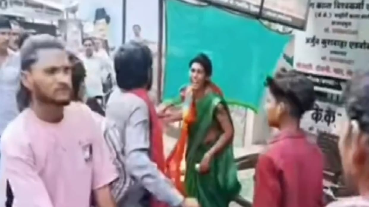 A woman beat two people with a slipper in Collectorate premises in Lalitpur
