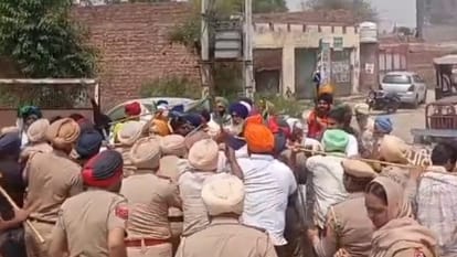 Farmers protested against Minister Gurmeet Singh Khuddian in Moga