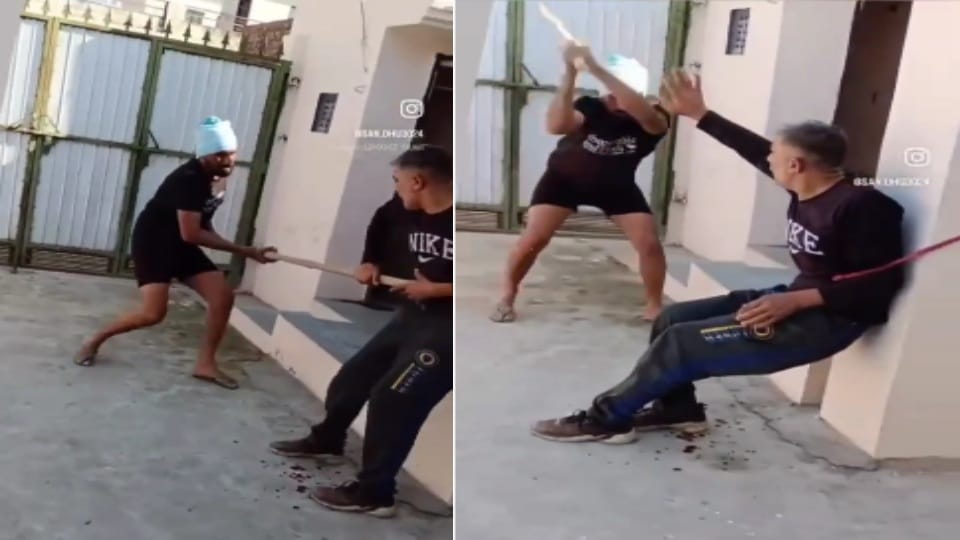 Person kidnapped in Jagraon tied to pillar and beaten with sticks see video