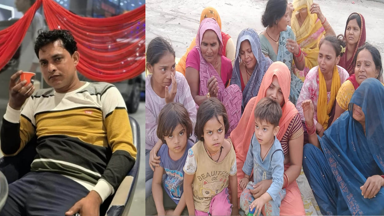 Kanpur: Ruckus created by placing dead body outside the company demanding compensation