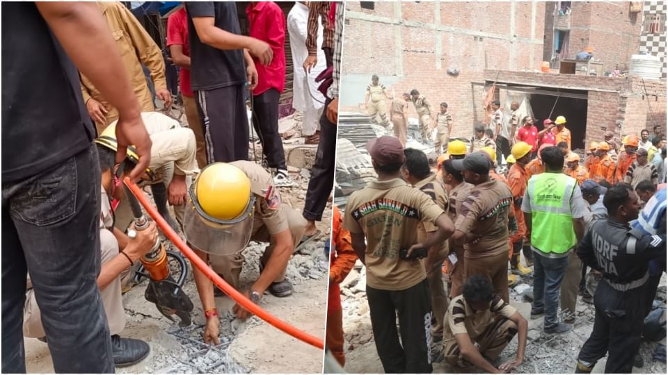 Mustafabad Building Collapsed bodies have been recovered so far many more still buried under rubble