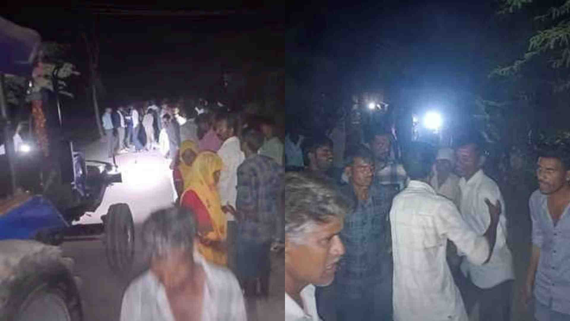 गांव से बारात निकालने का विरोध।