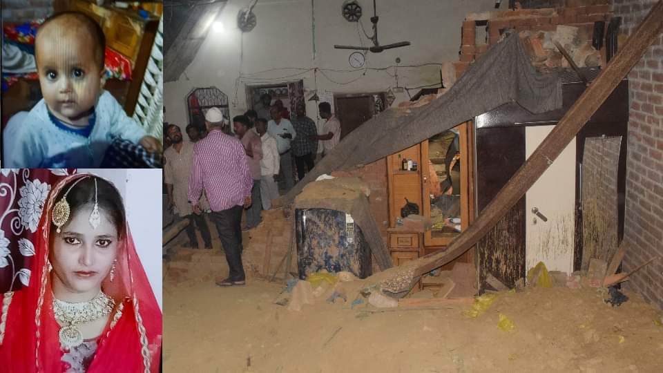 House collapsed after a neighbour wall fell on roof Eight buried, mother and daughter died In Meerut
