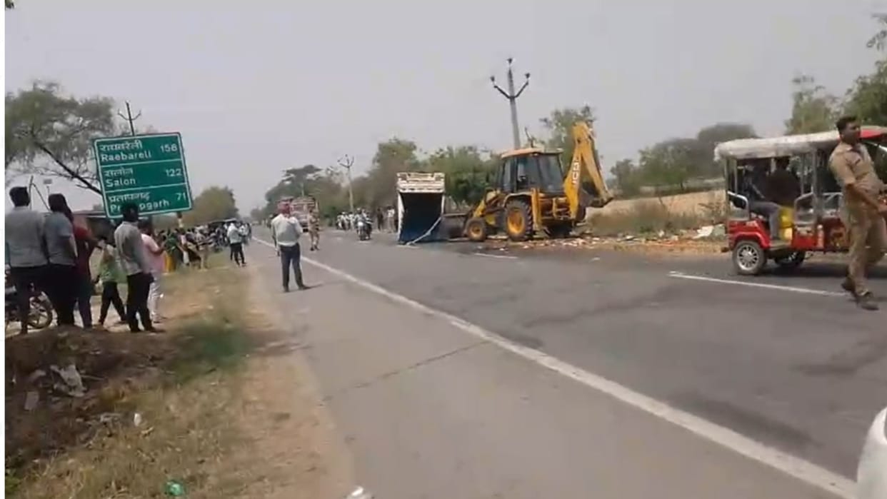 Brezza car returning from a wedding program collided with a pickup