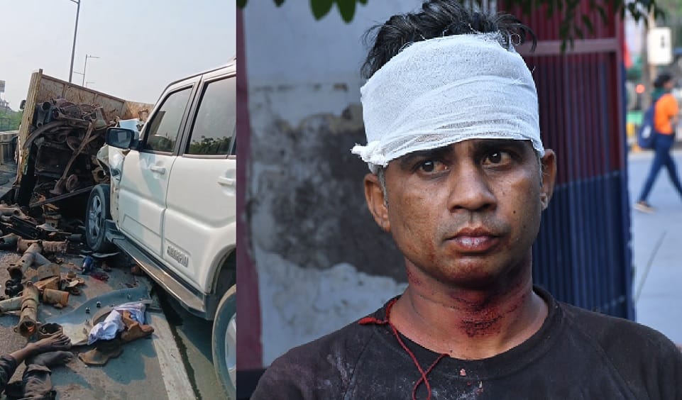 Kanpur Accident Car hits Magic while changing stepney two killed and driver seriously injured