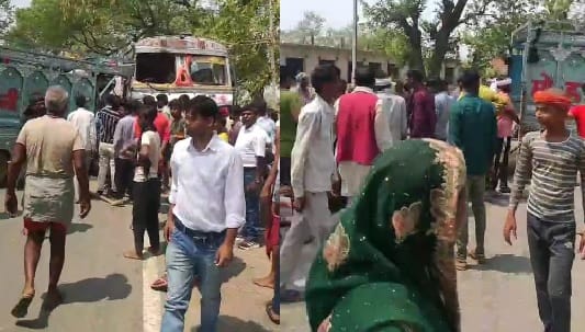 Chitrakoot Accident Fierce collision between pickup and truck two labourers died more than half dozen injured