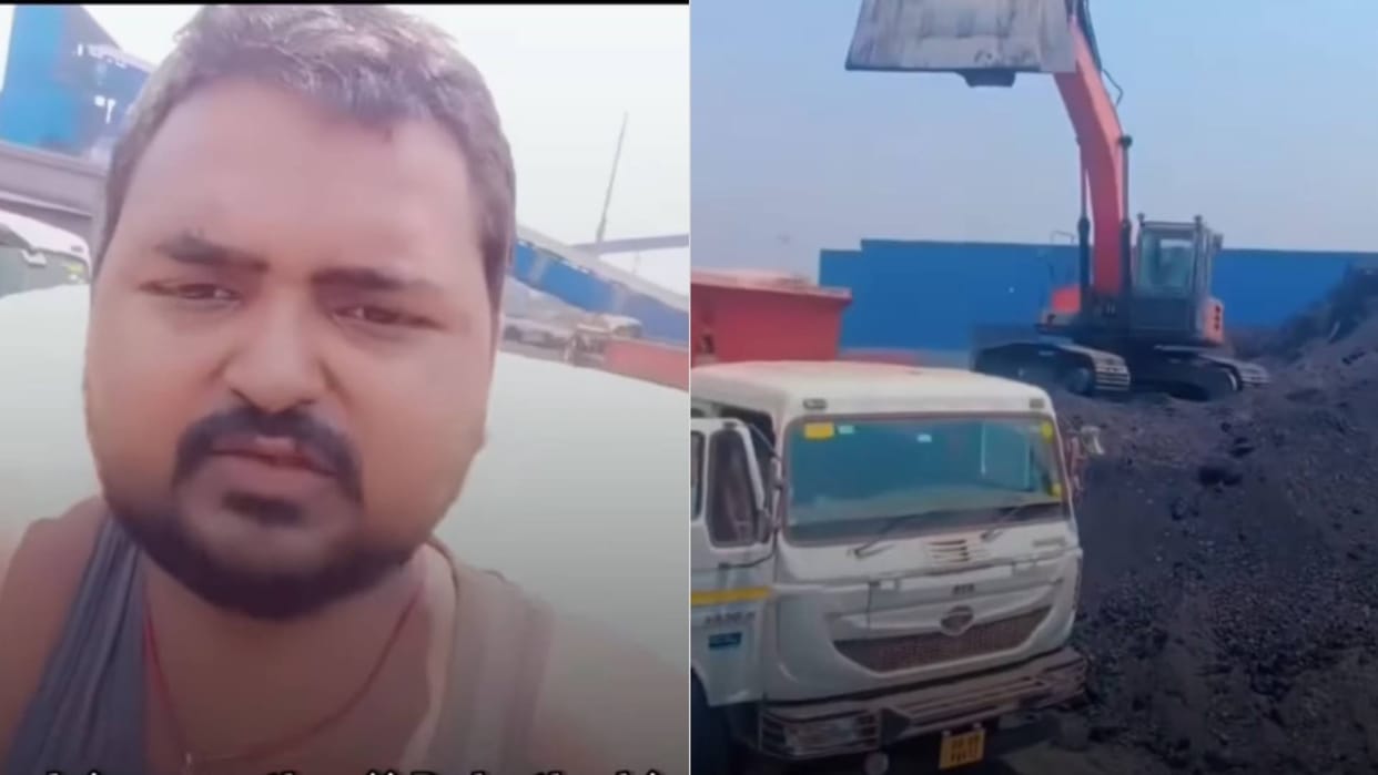 A man was loading coal illegally challenged the MLA in Pushpa style Video goes viral on Internet