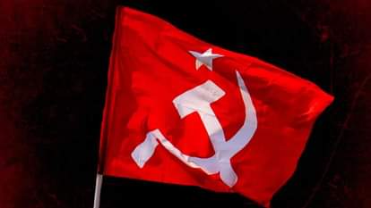 भारत की कम्युनिस्ट पार्टी (मार्क्सवादी) पार्टी का झंडा।