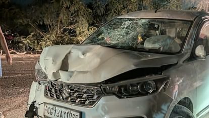 The body of a young man was split into two parts after being hit by a speeding car in Sarangarh