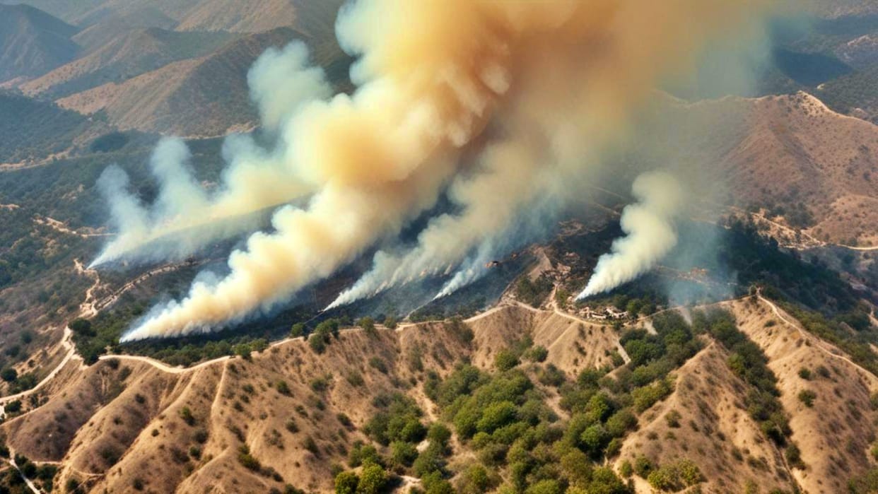 Udaipur: Fire breaks out again in Sajjangarh hills, flames moving towards Biological Park, panic among animals