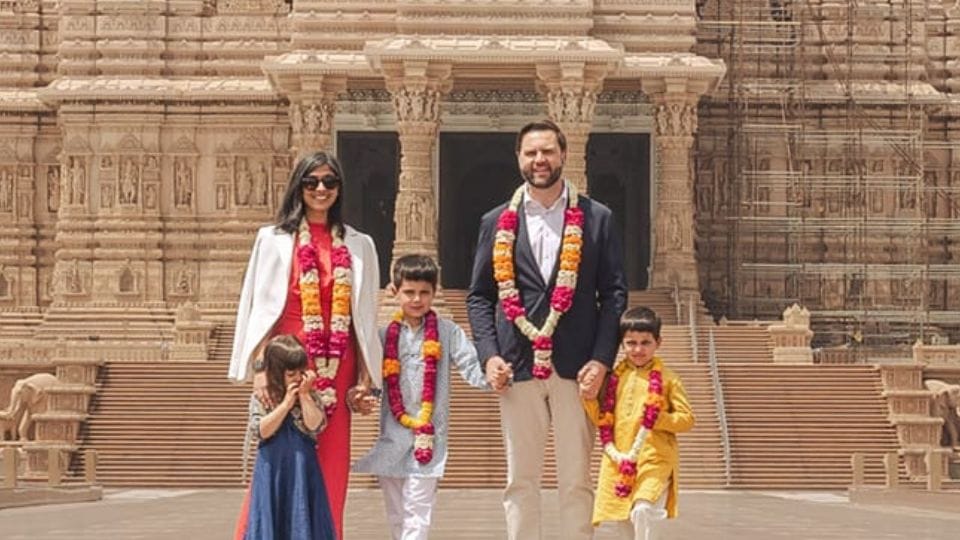 US Vice President JD Vance visited Akshardham Temple with his family