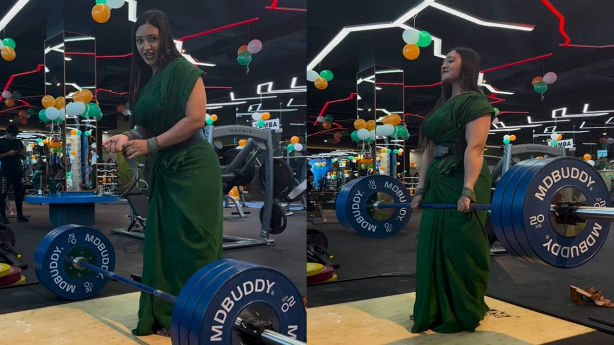 Bhabhi lifted 120 kg weight in the gym video goes viral