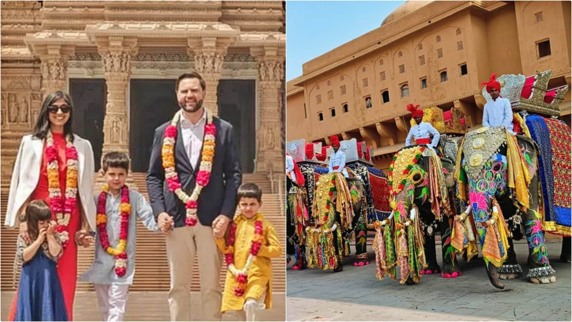 Rajasthan: US VP reached Jaipur after meeting PM Modi, will be welcomed in royal style at Amer Palace